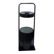 Урна металлическая с пепельницей, 15 л/ черный