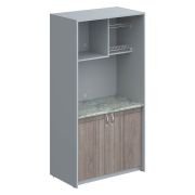 Миникухня с МДФ фасадами, металлик/дуб сонома