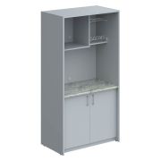 Миникухня с ЛДСП фасадами, металлик/серый