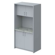 Миникухня с ЛДСП фасадами, металлик/серый