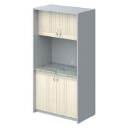 Миникухня с МДФ фасадами, металлик/бук тиара