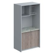 Миникухня с ЛДСП фасадами, металлик/дуб сонома