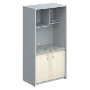 Миникухня с МДФ фасадами, металлик/бук тиара