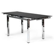 Стол обеденный CAMPANA раскладной 110(170)x74, хром/стекло черное