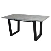 Стол обеденный ХАГЕН раскладной 120 (159)х80, черный муар/ Цемент