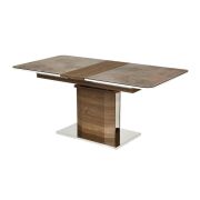 Стол обеденный RADCLIFFE раскладной 120(150)x80, коричневый/стекло