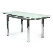 Стол обеденный CAMPANA раскладной 110(170)x74, хром/стекло белое