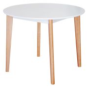 Стол круглый SKYLAND LYKKE TR-100 белый/бук, 100х100х75 см