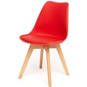 Стул TULIP, бук/пластик красный