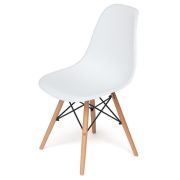 Стул CINDY, бук/пластик белый