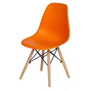 Стул CINDY, бук/пластик оранжевый