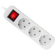 Удлинитель сетевой DEFENDER S350, 3 розетки, c заземлением, выключатель, 10А, длина 5 м, белый, 99235