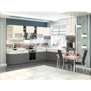 DaVita кухонный гарнитур угловой с витриной Графит 50