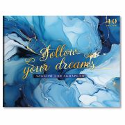 Альбом для акварели А3, 40 л., бумага 200 г/м2, склейка, обложка картон, фольга, BRAUBERG, «Мрамор», 107128