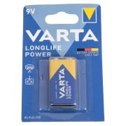 Батарейка алкалиновая 1 шт., VARTA LONGLIFE POWER, Крона 9V (6LR61, 6LF22, 1604A), 4922121411