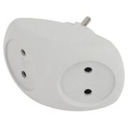 Сетевой разветвитель ЭРА SPx-2-W, 2 розетки, без заземления, 10 А, белый
