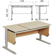 Стол-парта регулируемый «ДЭМИ» СУТ.29, 1117х530х530-815 мм, серый/ясень (КОМПЛЕКТ)