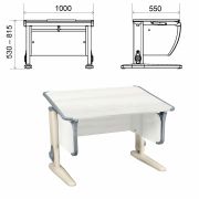 Стол-парта регулируемый «ДЭМИ» СУТ.43, 1000х550х530-815 мм, бежевый каркас, пластик серый, рамух белый (КОМПЛЕКТ)
