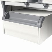 Тумба навесная для парты «ДЭМИ» СУТ.42, 585х435х285 мм, 1 ящик + лоток, пластик серый, рамух белый (КОМПЛЕКТ)