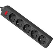 Сетевой фильтр DEFENDER ES, 5 розеток, 1,8 м, черный, 99484