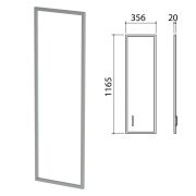 Дверь СТЕКЛО в алюминиевой рамке «Приоритет», правая, 356х20х1165 мм, БЕЗ ФУРНИТУРЫ, К-940