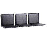 Сиденья для кресла «Терра», комплект 3 шт., кожзам черный, каркас серебристый