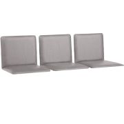 Сиденья для кресла «Терра», комплект 3 шт., кожзам серый, каркас серебристый