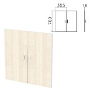 Дверь ЛДСП низкая «Бюджет», КОМПЛЕКТ 2 шт., 355х16х700 мм, дуб шамони светлый, 402879-430