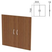 Дверь ЛДСП низкая «Бюджет», КОМПЛЕКТ 2 шт., 355х16х700 мм, орех французский, 402879-190