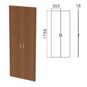 Дверь ЛДСП высокая «Бюджет», КОМПЛЕКТ 2 шт., 355х16х1756 мм, орех французский, 402880-190