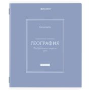 Тетрадь предметная CLASSIC 48 л., рельефный картон, матовая ламинация, ГЕОГРАФИЯ, клетка, подсказ, BRAUBERG, 405139