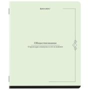 Тетрадь предметная VINTAGE 48 л., SoftTouch, ОБЩЕСТВОЗНАНИЕ, клетка, подсказ, BRAUBERG, 405149