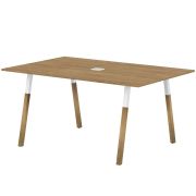 Стол для переговоров FORTA FSCT 1510, дуб гамильтон/белый/бук, 1580х1020х733 мм