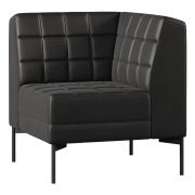 Секция угловая CHAIRMAN ЭЛИФ, экокожа, черный, 800х800х840 мм