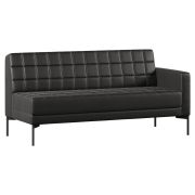 Секция с подлокотником трехместная CHAIRMAN ЭЛИФ, левая, экокожа, черная, 1850х800х840 мм