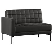 Секция с подлокотником двухместная CHAIRMAN ЭЛИФ, правая, экокожа, черная, 1270х800х840 мм