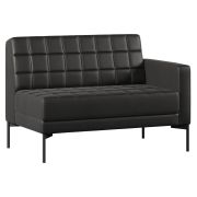 Секция с подлокотником двухместная CHAIRMAN ЭЛИФ, левая, экокожа, черная, 1270х800х840 мм