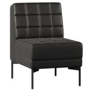 Секция без подлокотников одноместная CHAIRMAN ЭЛИФ, экокожа, черная, 590х800х840 мм