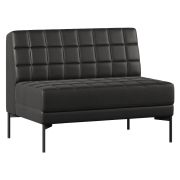 Секция без подлокотников двухместная CHAIRMAN ЭЛИФ, экокожа, черная, 1180х800х840 мм