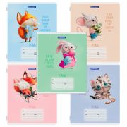 Тетрадь 12 л. BRAUBERG клетка, обложка картон, FUNNY ANIMALS, 107277