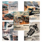 Тетрадь 24 л. BRAUBERG, клетка, обложка картон, AUTO-MOTO, 107307