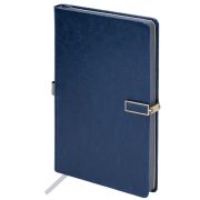 Скетчбук, слоновая кость 140 г/м2 130х210 мм, 80 л., КОЖЗАМ, застежка металл, BRAUBERG ART CLASSIC, «Inspiration», под кожу, синий, 116465