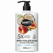 Гель для душа 1л, SANFITO «Персик и молочко», питание и смягчение, 25464