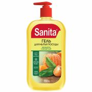 Гель для мытья посуды 900 г, SANITA «Мандарин и белый чай», дозатор, 27861