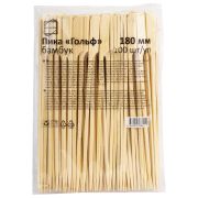 Пики для канапе бамбуковые ГОЛЬФ 18 см, 100 шт., КП, 135644