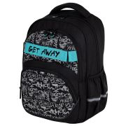 Рюкзак BRAUBERG MOTION, 2 отделения, 3 кармана, «Get away», СВЕТООТРАЖАЮЩИЙ ПРИНТ, 41х28х17 см, 273117