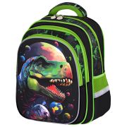 Рюкзак BRAUBERG KIDS FLOSSY, 2 отделения, 3 кармана, «Galaxy Dino», 3D-панель, 40х28х18 см, 273182