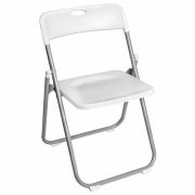 Стул складной BRABIX «Golf Lite CF-017», серебристый каркас, пластик белый, 532896