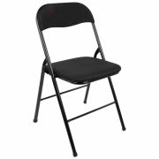 Стул складной BRABIX «Golf CF-007», чёрный каркас, чёрная ткань, гофрокороб, 533025