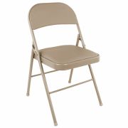 Стул складной BRABIX «Golf Plus CF-003 КОМФОРТ», бежевый каркас, кожзам бежевый, В КОРОБЕ, 533027
